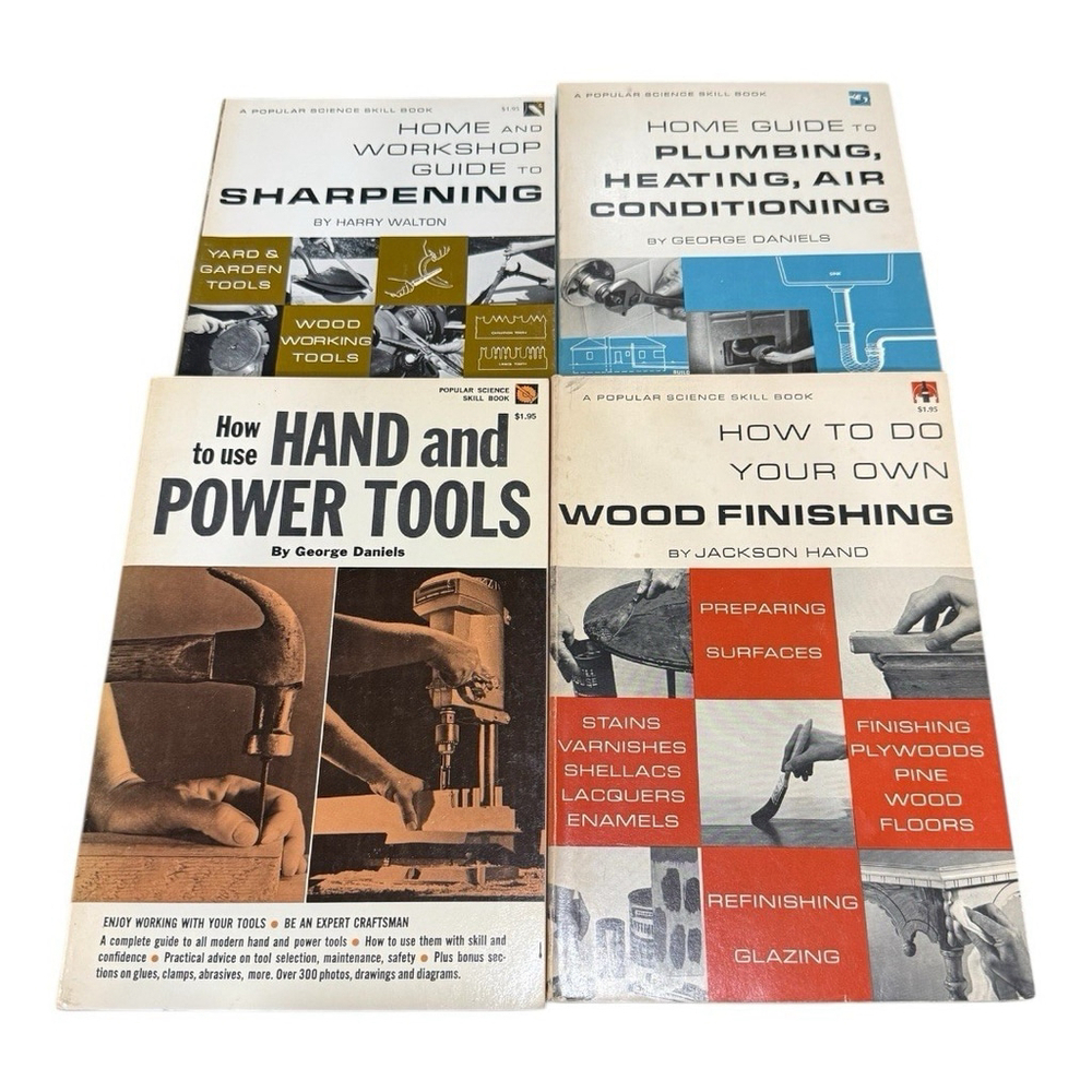 VINTAGE 1967 POPULAR SCIENCE SKILL BOOKS BY JACKSON HAND, SET OF 4 HOW TO GUIDE
